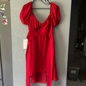 Red dress with zipper